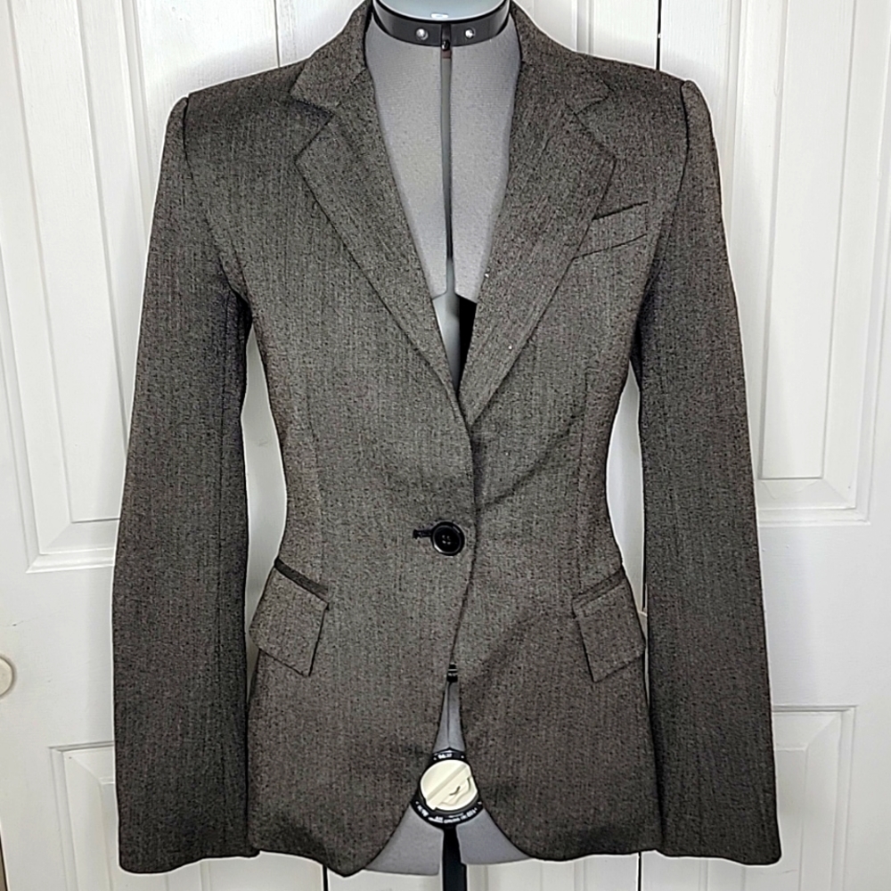 Zara Basic One Button Blazer Size Small Tan - image 1